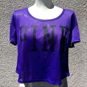 PINK VS purple sheer mesh crop top size S